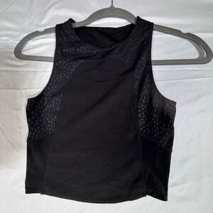 Lululemon Black Sweat Date Crop Tank  Athletic Fitness Workout Size 2